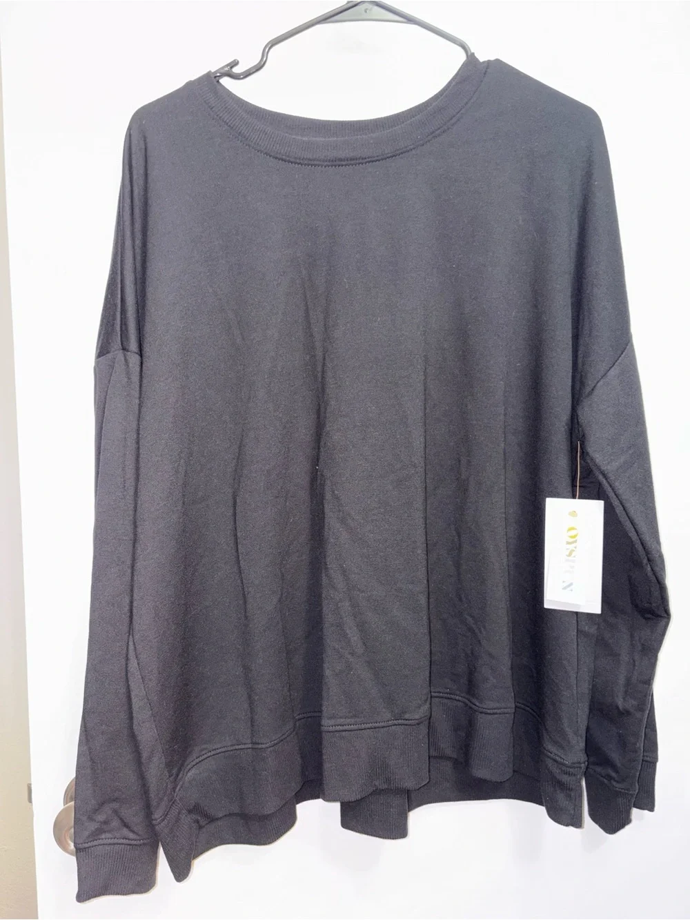 Black Oversized Crewneck Sweatshirt